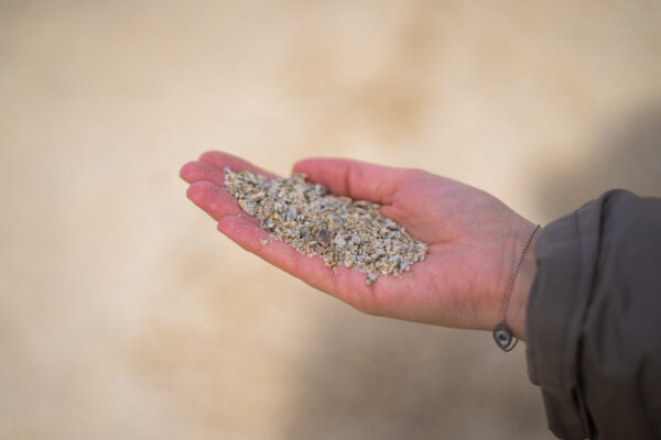 hånd med sand